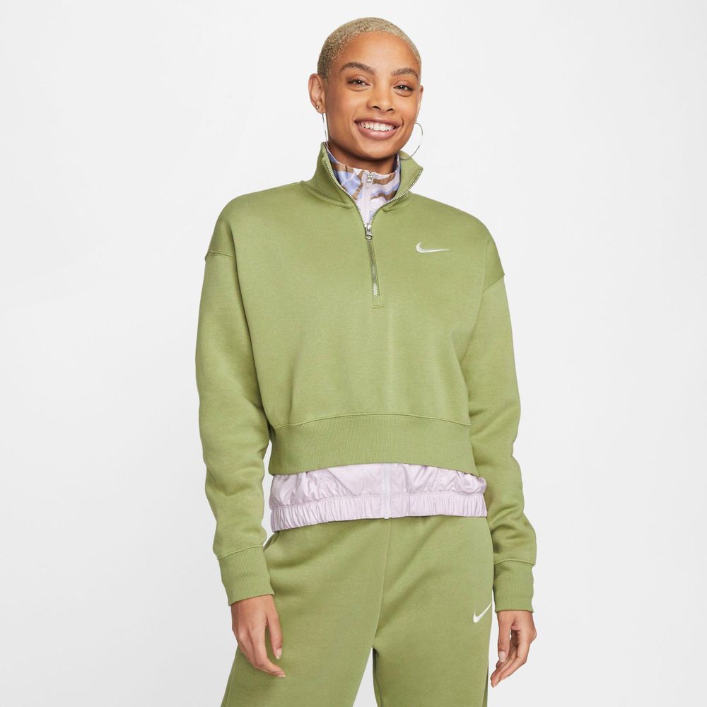 Nike half zip online crop top