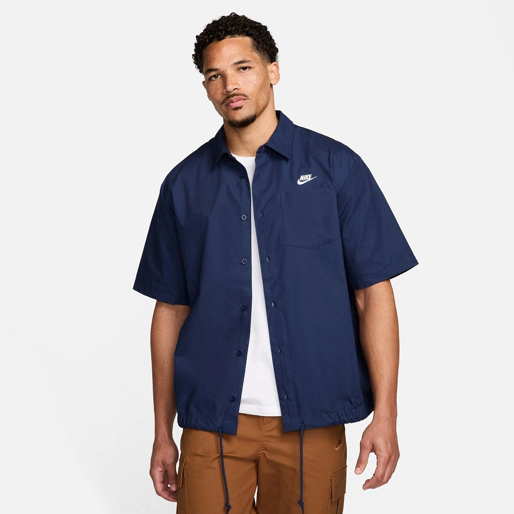 ◆Nike◆ Club Men's Short Sleeve Oxford Button Up Top NIKE Men's Nike Club Oxford Button-Down Short-Sleeve Shirt