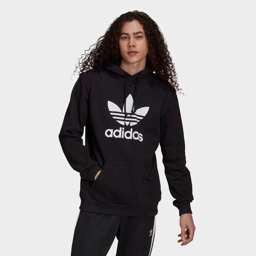 Adidas trefoil clearance hoodie black mens