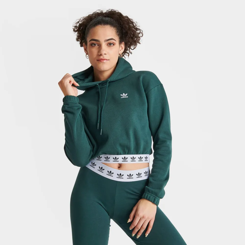 Adidas cropped cheap hoodie green