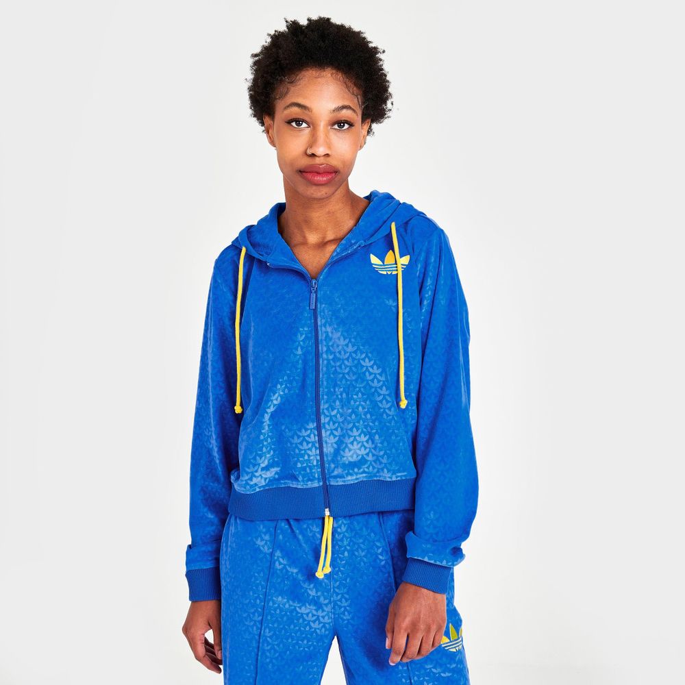 Adidas velour 2025 jacket womens