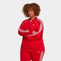 Adidas superstar track hot sale top red