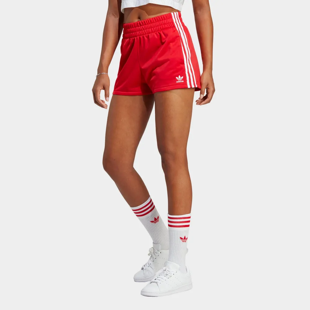 Adidas originals women's 3 hotsell stripe shorts