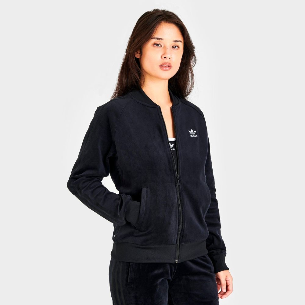 Adidas velour store jacket womens