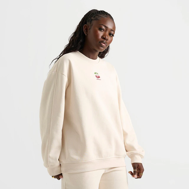 【Adidas コリア】 Brand Love Fleece Sweatshirt ADIDAS WOMENS BRAND LOVE POLAR FLEECE EMBROIDERED LOGO HALF