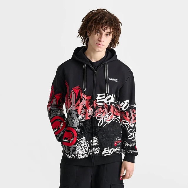 ECKO UNLTD Men's Ecko Graffiti Graphic Full-Zip Hoodie | MainPlace