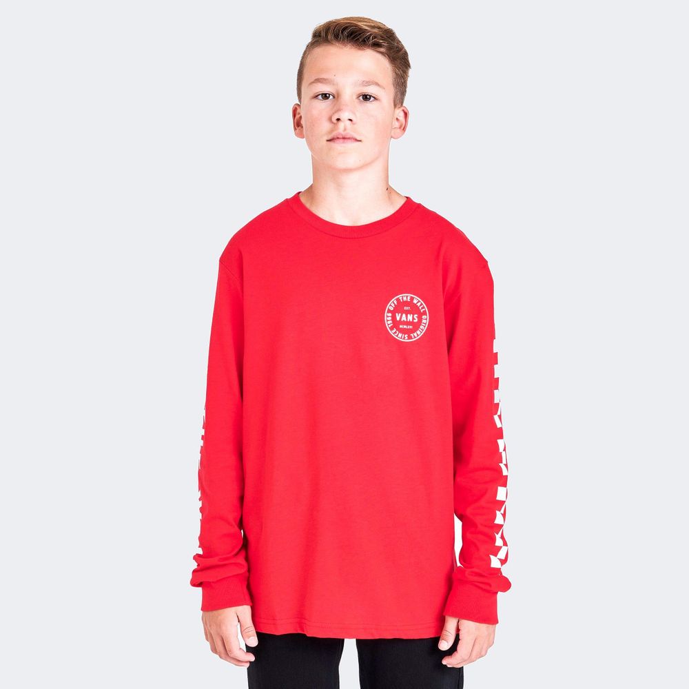 Vans off the cheap wall t shirt red