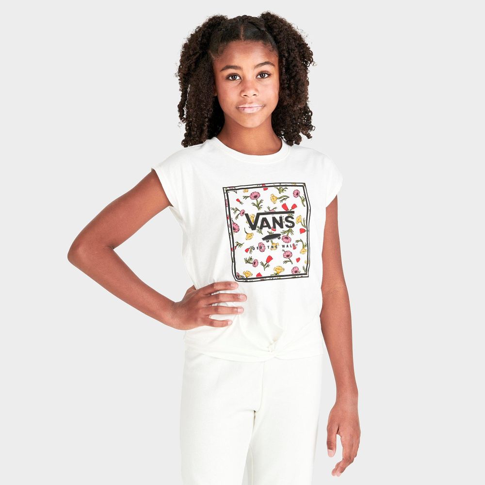 VANS Girls Vans Poppy Box Knot T Shirt Hamilton Place