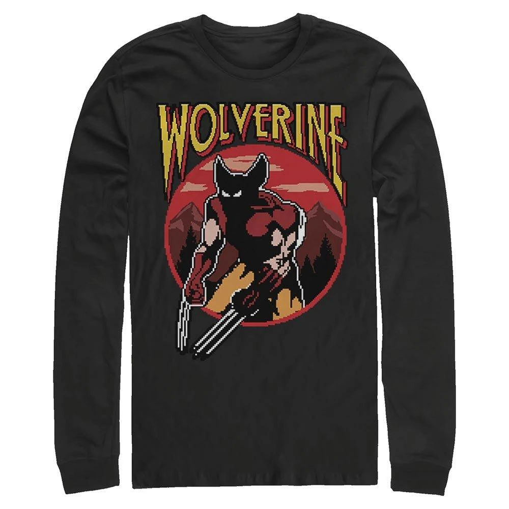 Fifth Sun X-Men Wolverine 8-Bit Long Sleeve Mens T-Shirt | Hamilton Place