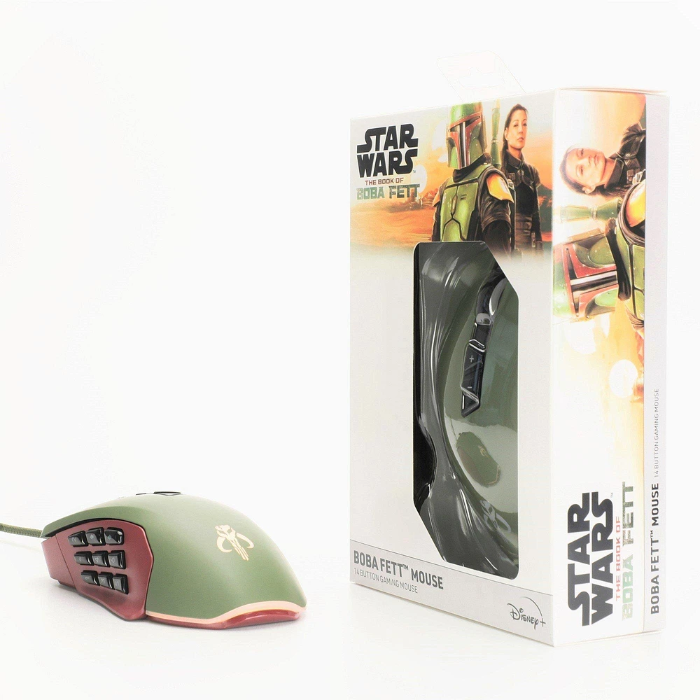 Geeknet Star Wars Boba Fett Wired MMO RGB Gaming Mouse GameStop