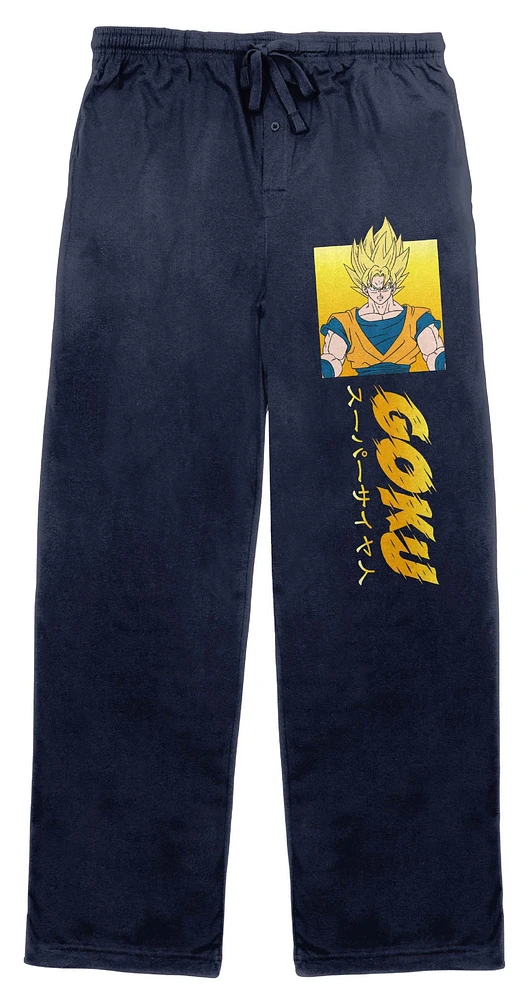 Bioworld Merchandising Dragon Ball Z Goku Unisex Navy Pajama Pants ...