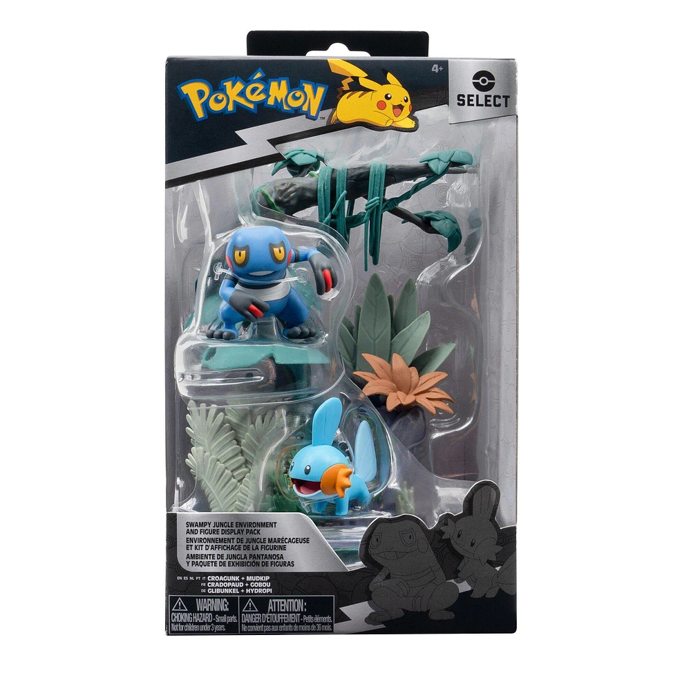 Jazwares Pokemon Select 6-in Swampy Jungle Environment Figure Pack