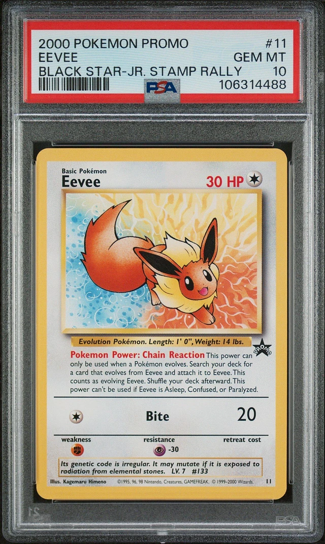 【PSA1】1997年 トップサン　ポケモン イーブイ キラ　ブロックプリズム GameStop 2000 Pokemon Promo Black Star 11 Eevee Jr. Stamp Rally