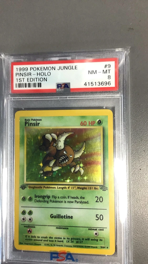 Pokemon 1st Edition Holo Scyther - 1999 Jungle - PSA 8 NM shops - MINT