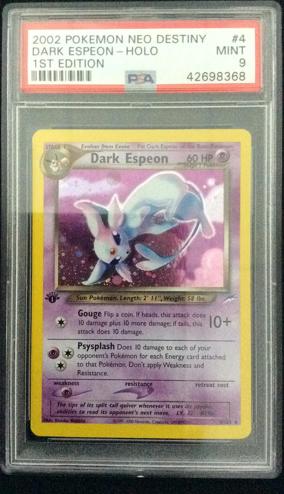 Pokémon PSA9 Dark Espeon top Holo Neo Discovery