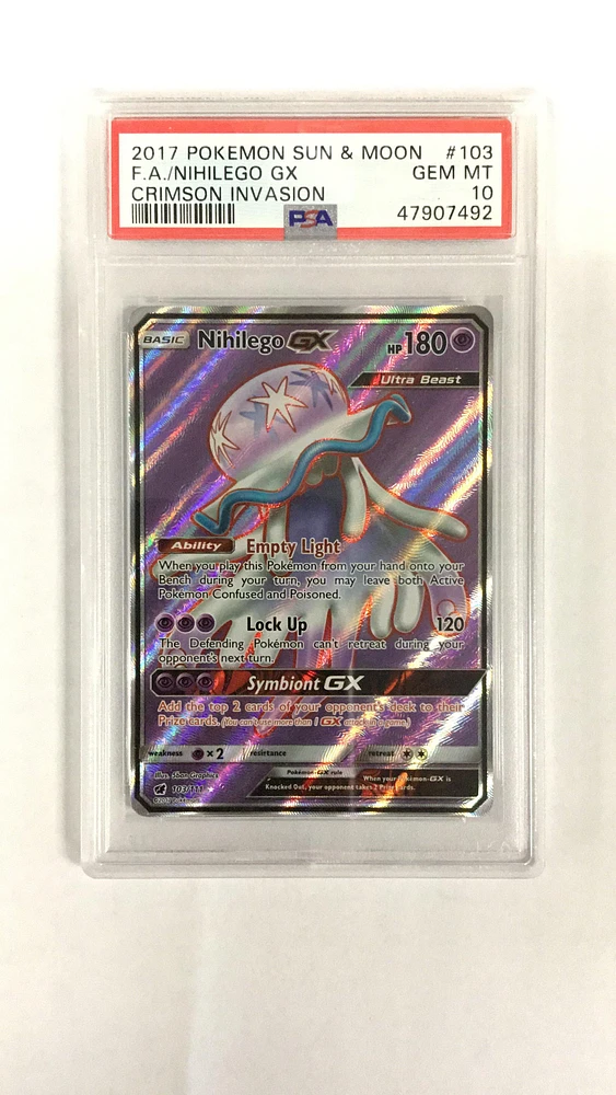 PSA 9 good 2017 POKEMON SUN & MOON FA/LUSAMINE CRIMSON INVASION