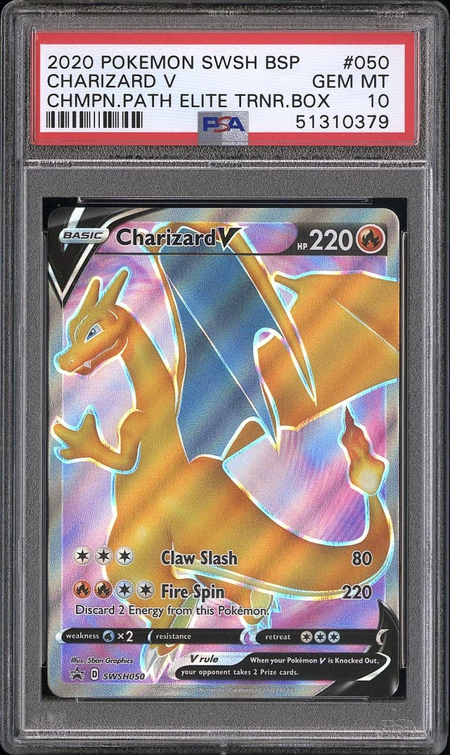 2020 authentic Pokémon swsh BSP 066 charizard holo prerelease PSA 9