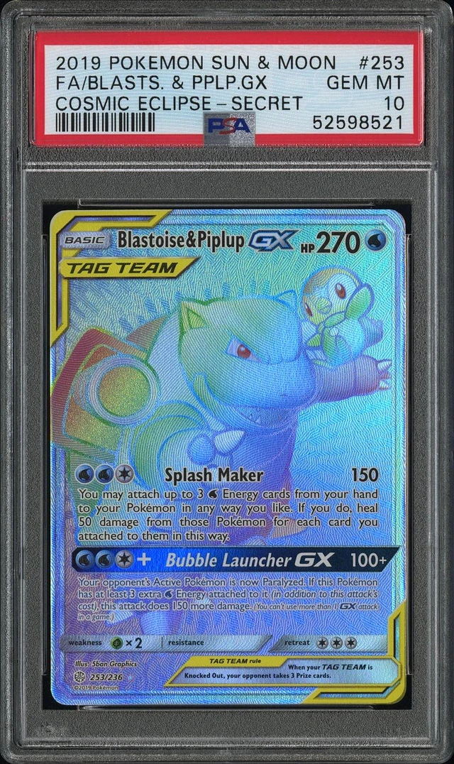 Pokemon Blastoise & Piplup GX Secret selling