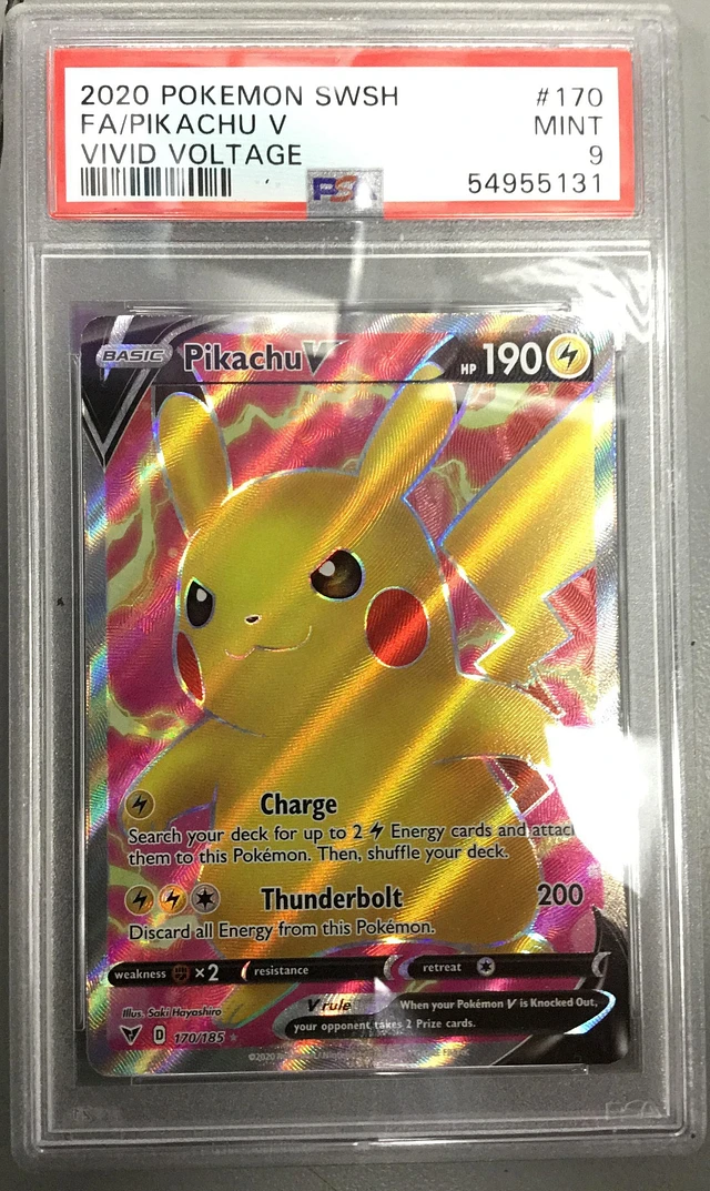 Ampharos V Full Art Vivid Voltage PSA good 9 Pokemon