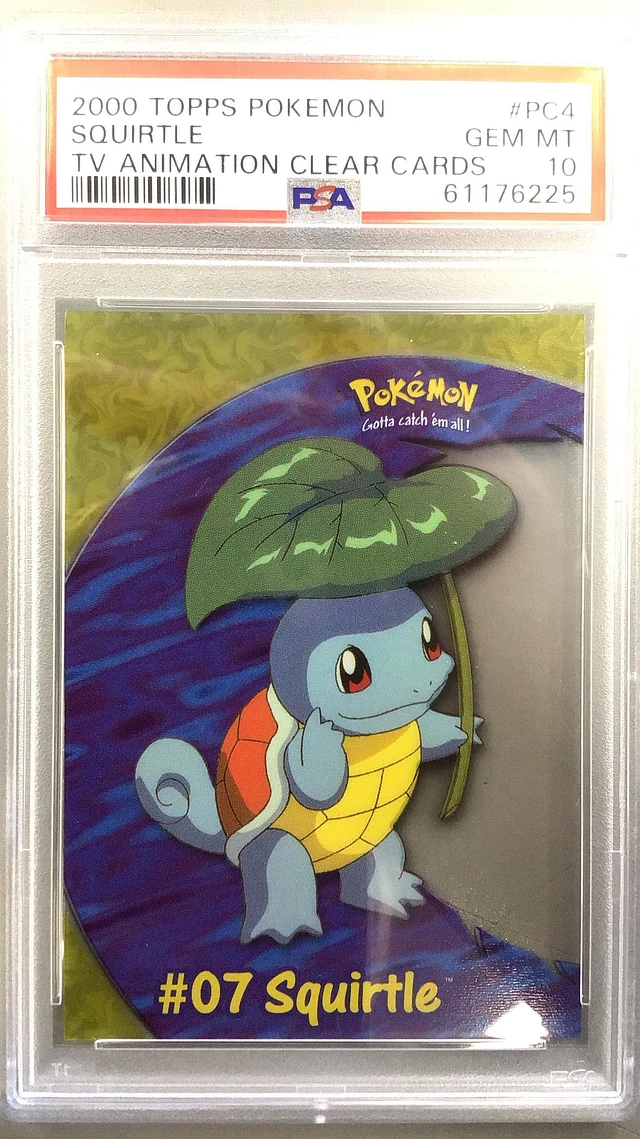 2000 TOPPS Pokemon Squirtle TV animation clear sale cards PSA 9