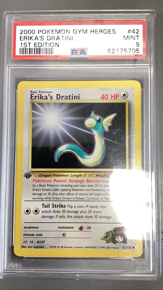 2000 cheapest Pokémon gym heroes Erika 1st edition Holographic PSA 9