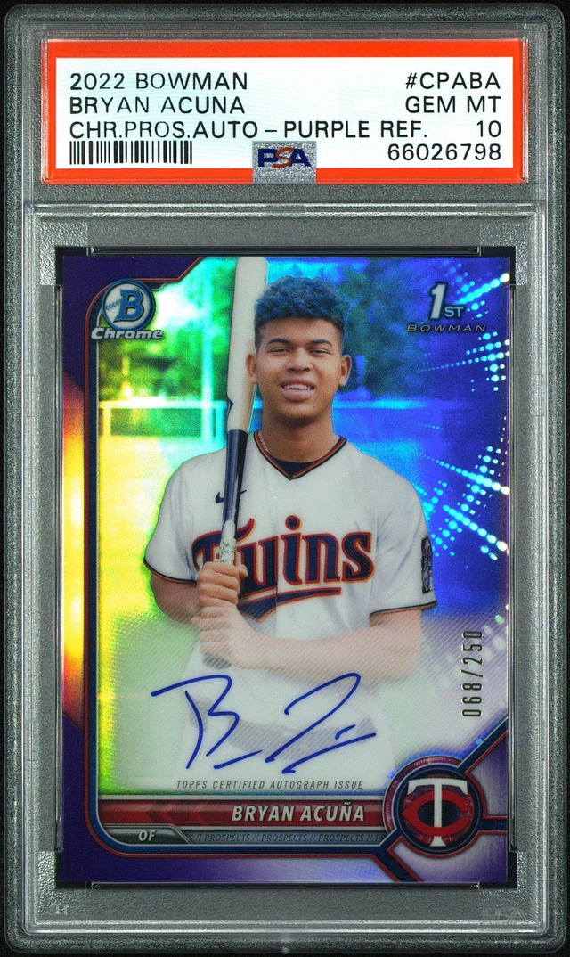 2022 Bowman Chrome 1st Bowman Auto Purple good GEORGE VALERA /250