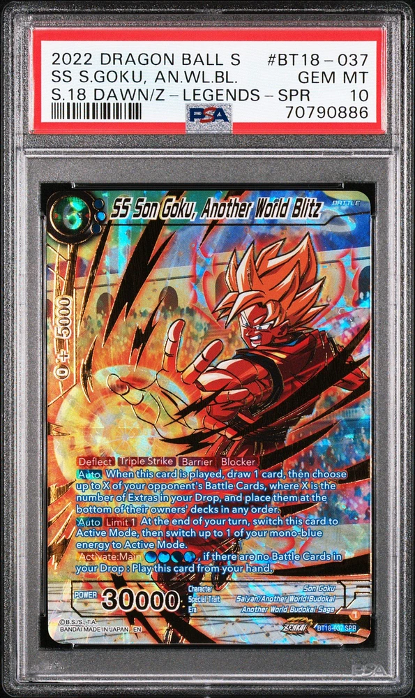 Dragon Ball Dawn of the online Z Legends BT18-143 Gogeta Indomitable Might SPR PSA 10