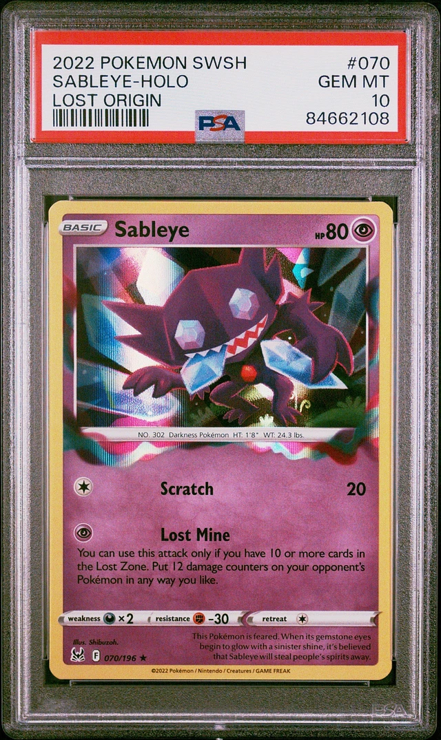 GameStop 2022 Pokemon Sword & Shield Lost Origin 070 Sableye-holo