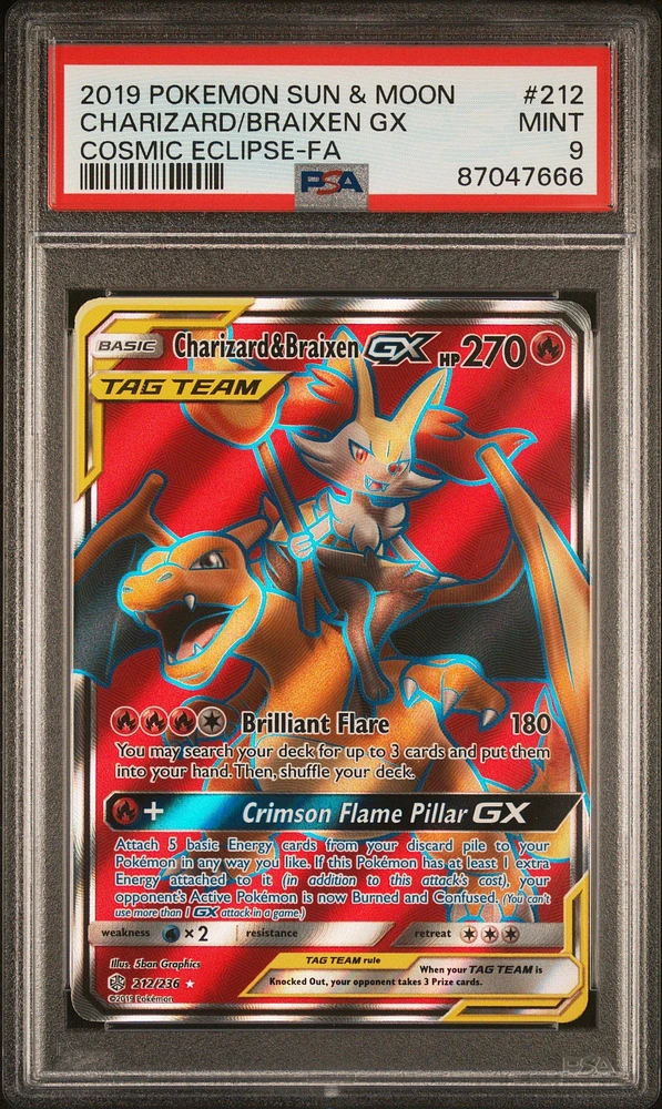 Pokemon 2019 Pokemon Sum & Moon Charizard store & Braixen GX Cosmic Eclipse