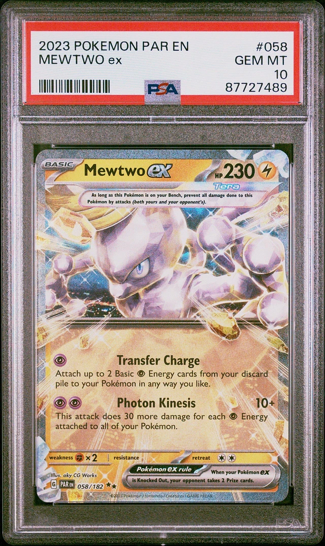 GameStop 2023 Pokemon Par En-paradox Rift 058 Mewtwo Ex PSA 10