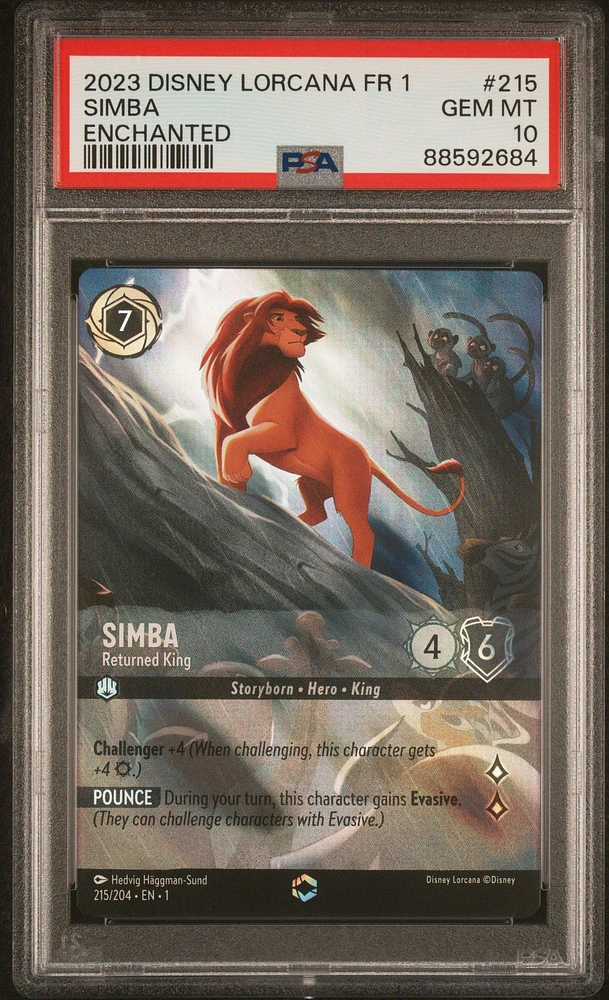PSA10 DISNEY LORCANA シンバ #215 GameStop 2023 Disney Lorcana French Fr 1-the First Chapter