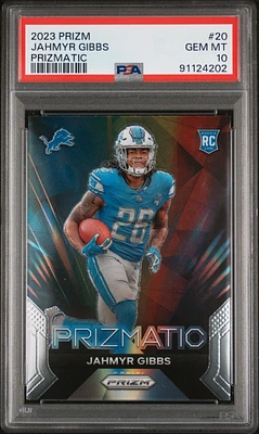 GameStop 2023 Panini Prizm Prizmatic 20 Jahmyr Gibbs PSA 10