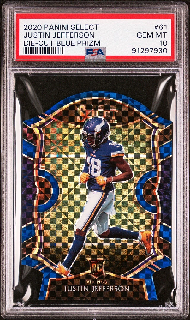 GameStop 2020 Panini Select 61 Justin Jefferson Die-cut Blue