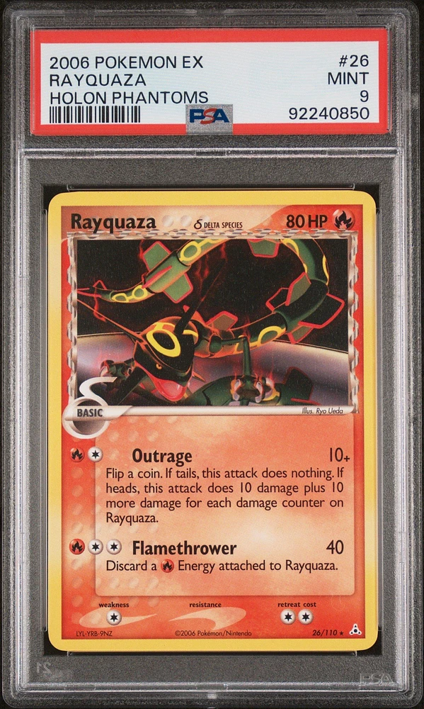 GameStop 2006 Pokemon Ex Holon Phantoms 26 Rayquaza PSA 9