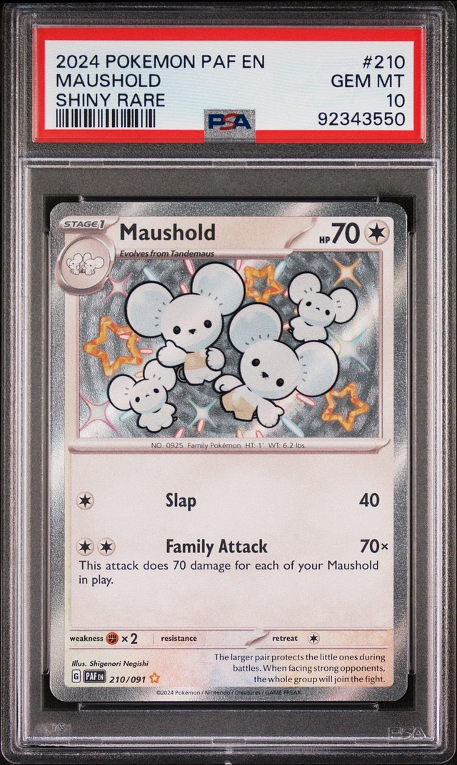 GameStop 2024 Pokemon Paf En-paldean Fates 210 Maushold PSA 10