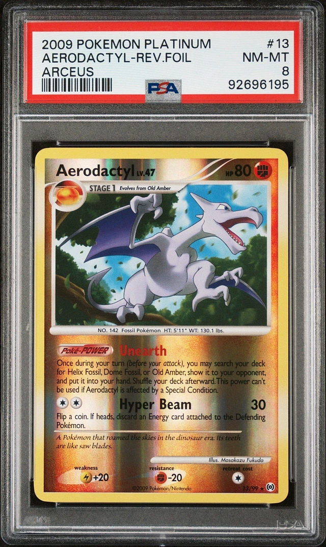 2009 Pokemon Platinum Arceus Charizard Holo 1/99 PSA 2024 8 NM-MT