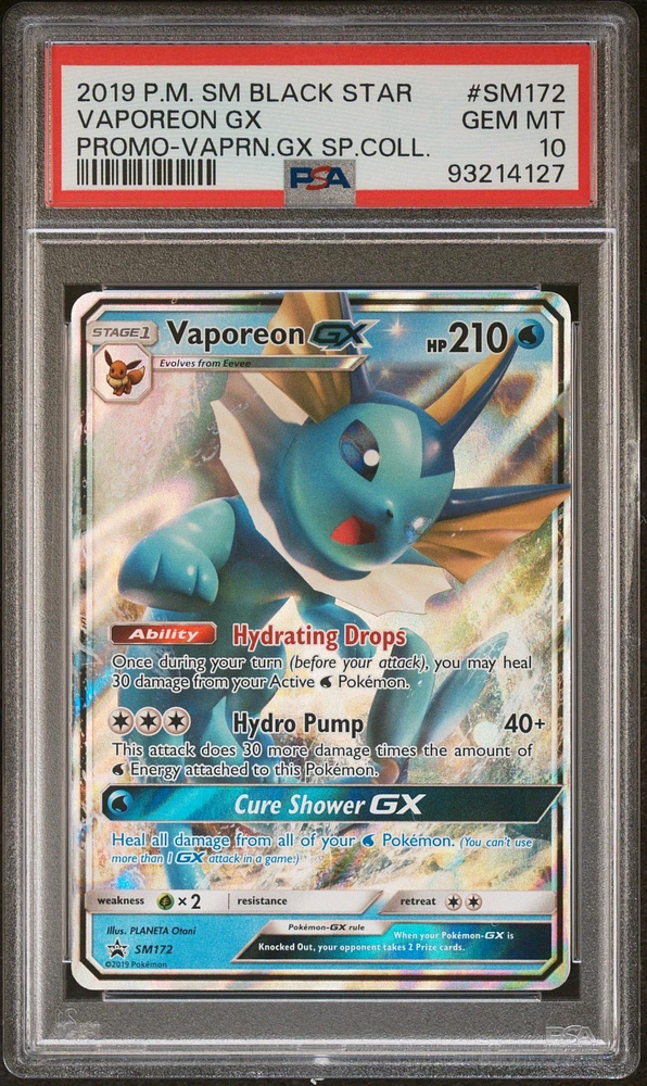 GameStop 2019 Pokemon Sm Black Star Promo Sm172 Vaporeon Gx