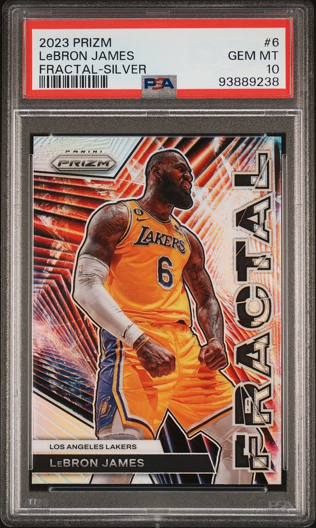 GameStop 2023 Panini Prizm Fractal 6 Lebron James Silver Prizm PSA