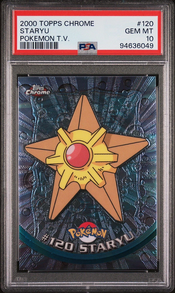GameStop 2000 Topps Chrome Pokemon T.v. 120 Staryu PSA 10 at