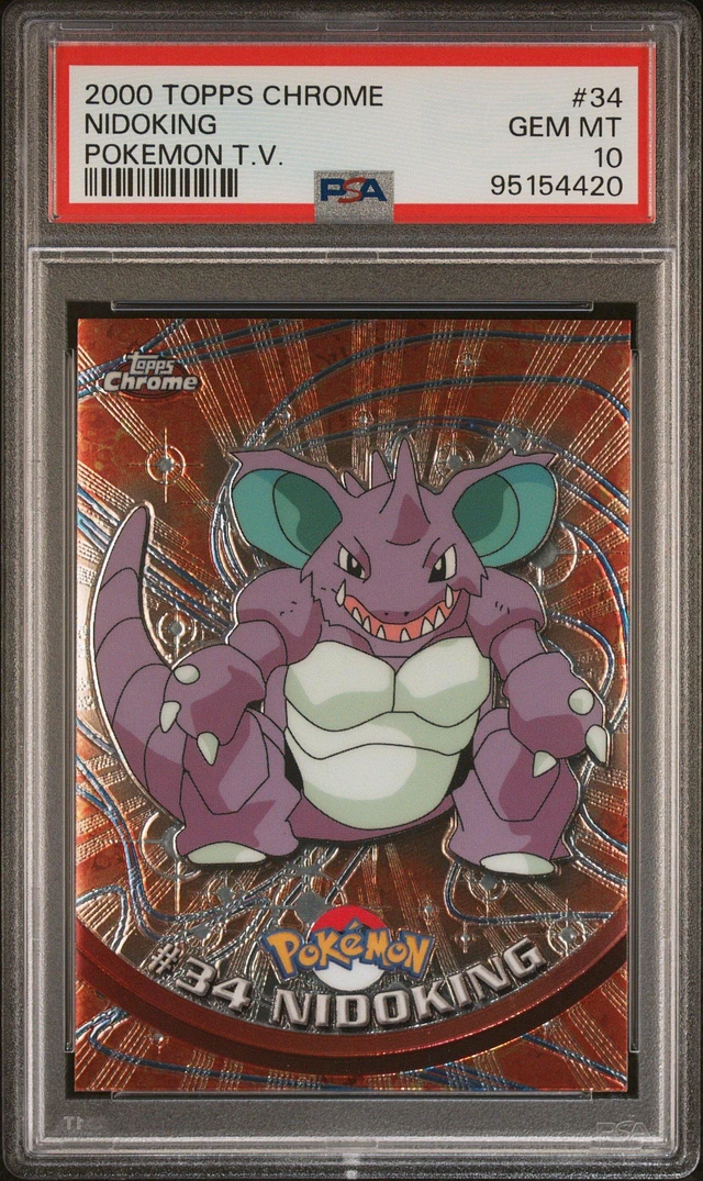 2000 Pokemon T.V Topps Chrome Pikachu Spectra #25 PSA 10