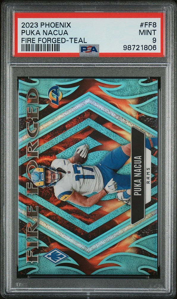 GameStop 2023 Panini Phoenix Fire Forged Ff8 Puka Nacua Teal PSA 9