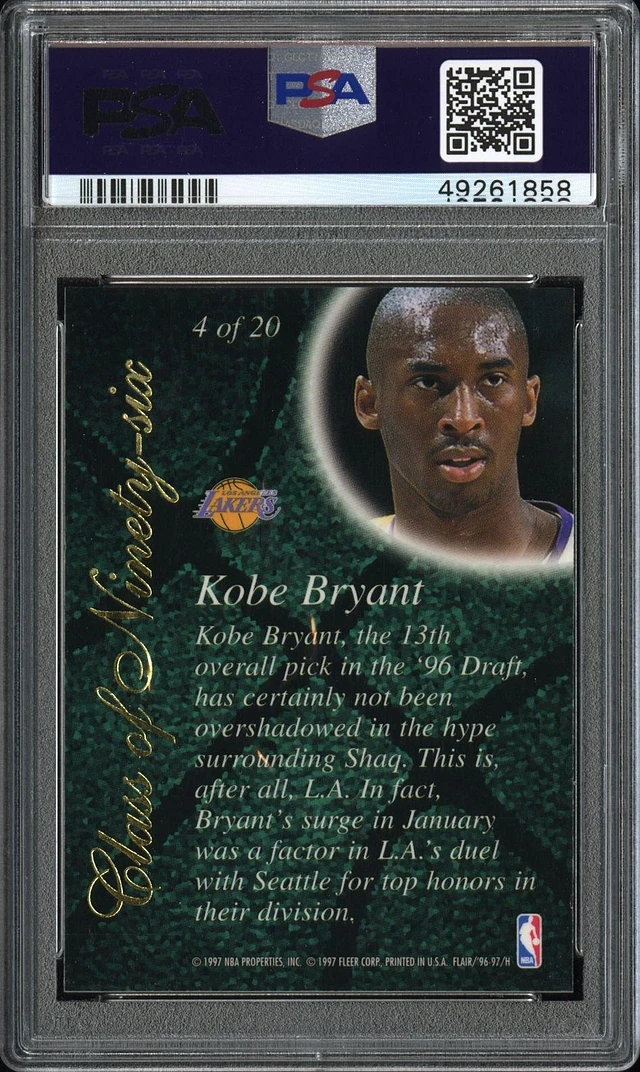 PSA9] 96 FlairShowcase ClassOf '96 Kobe