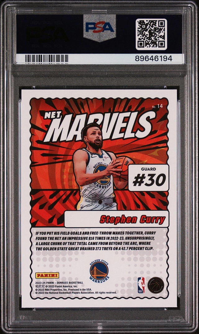 Stephen Curry Donruss Net Marvels PSA 9 hotsell MINT!!!