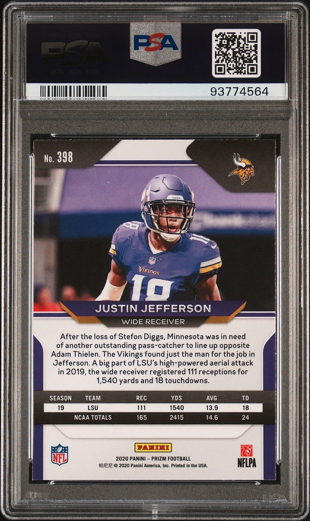 GameStop 2020 Panini Prizm 398 Justin Jefferson Variation