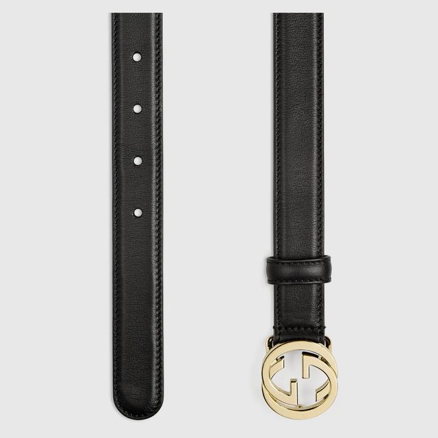 Gucci Leather belt with interlocking G buckle Square One