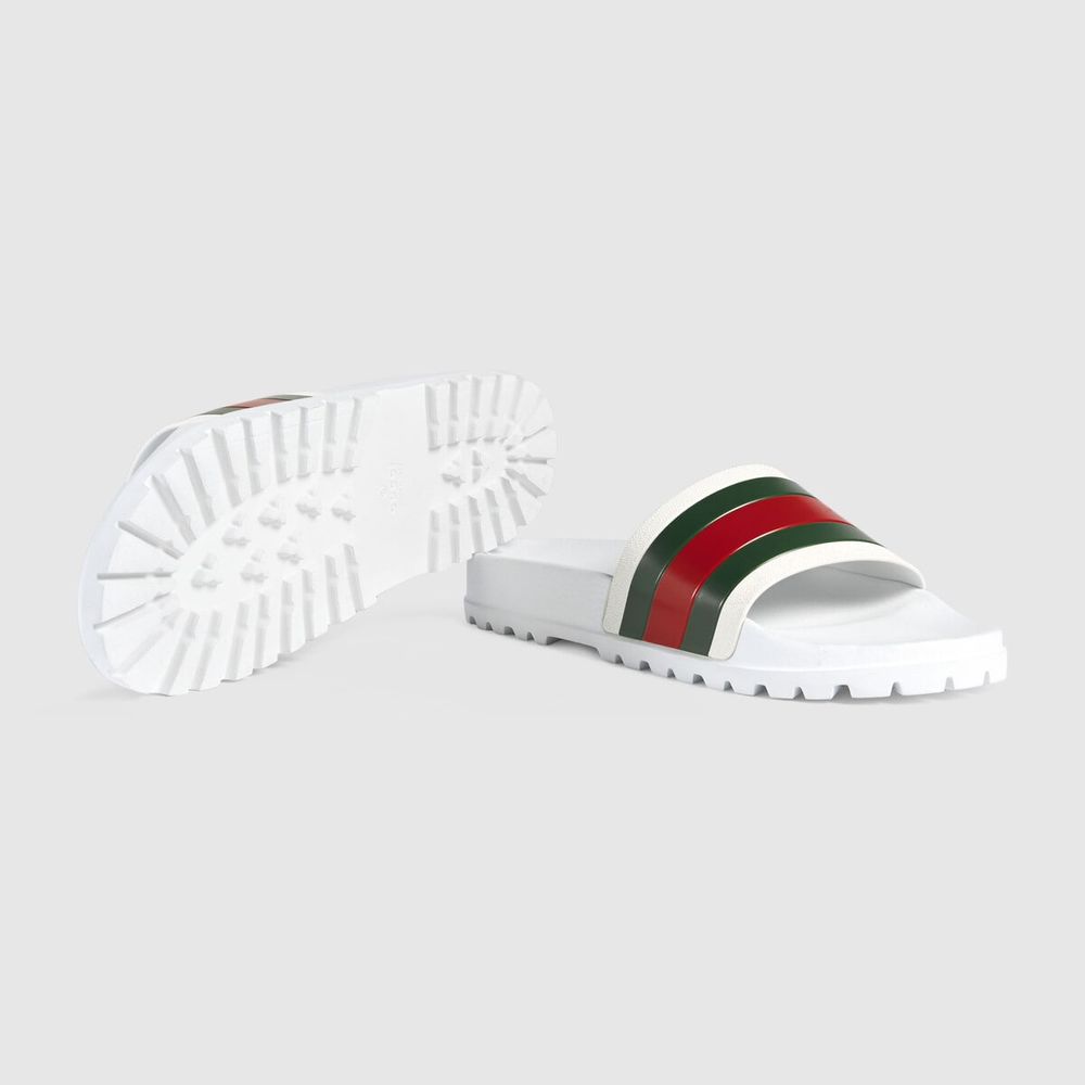 Gucci web top slide white