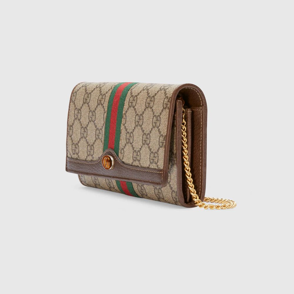 Gucci ophidia gg supreme clearance canvas flap wallet on chain