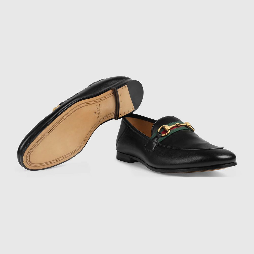Gucci leather fringe horsebit sales loafer