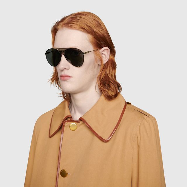 Aviator metal hot sale sunglasses gucci