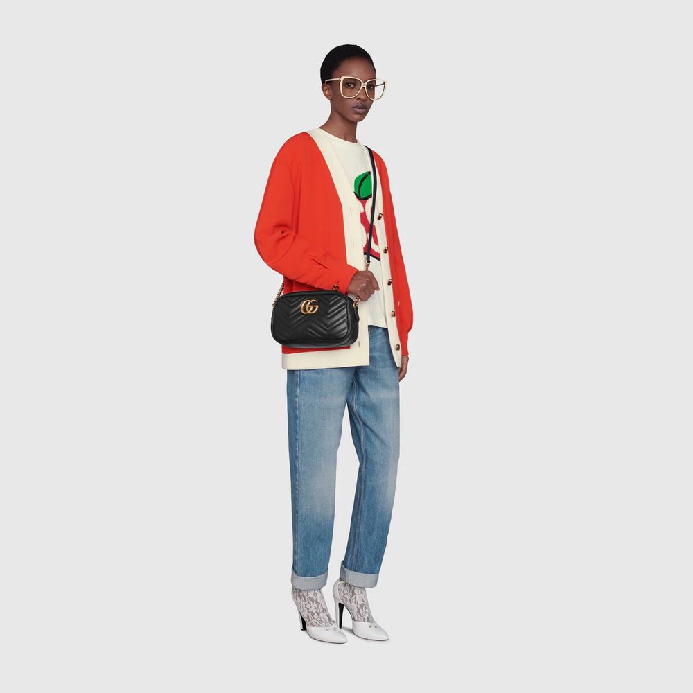 Small gg marmont chain shoulder bag deals
